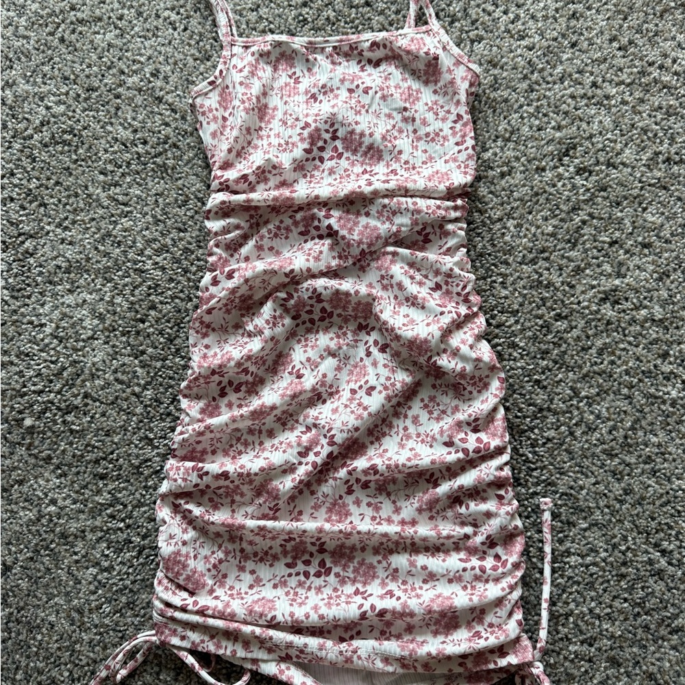 🩷Windsor Pink Floral Ruched Mini Dress